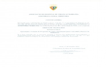 Convocatória AG Ordinária PA&O 2023